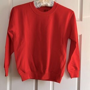 FRUIT OF THE LOOM Orange Crewneck Sweatshirt Youth 14/16 New excellent condition